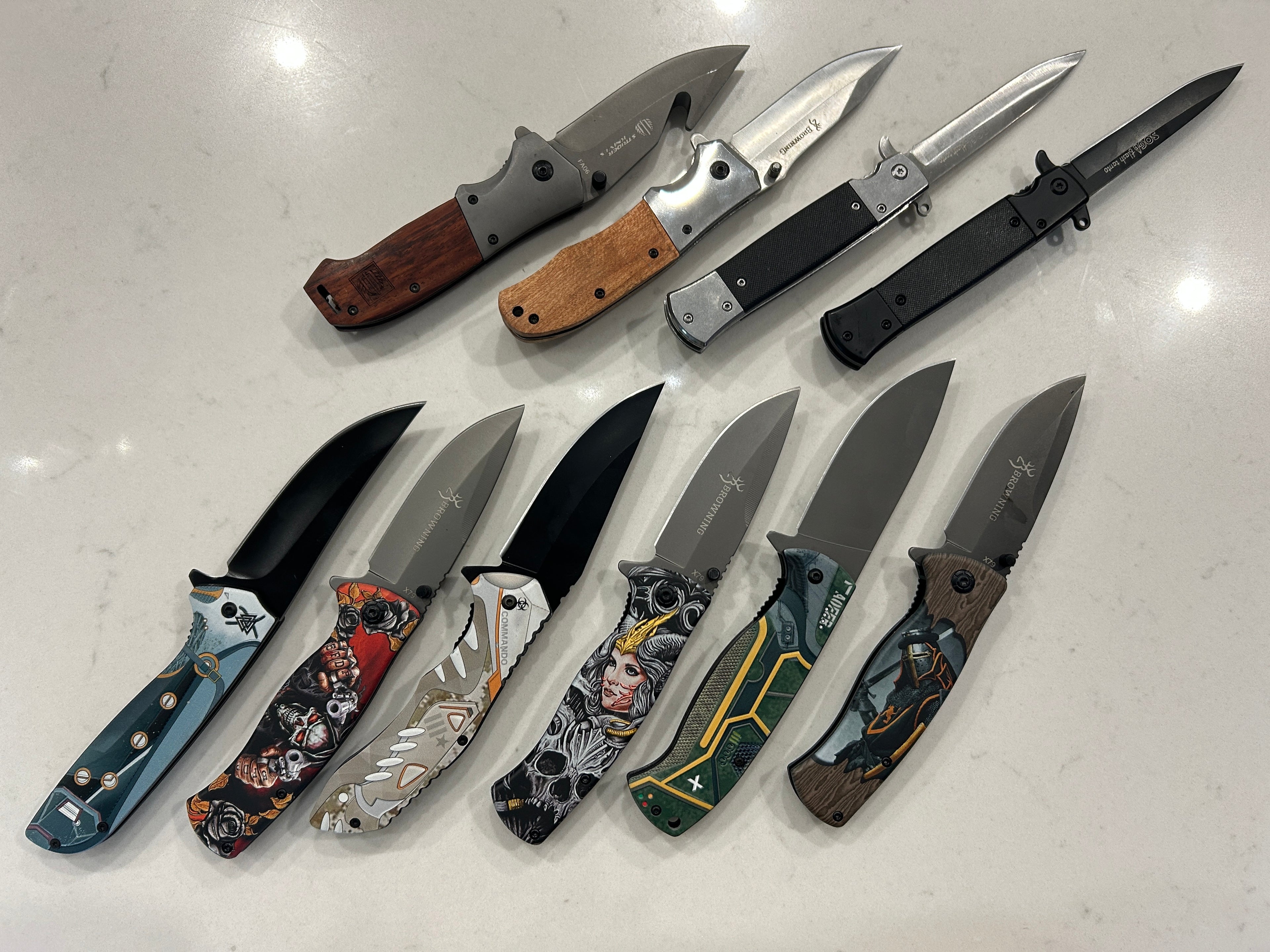 Mixed Camping Knives — Set of 10